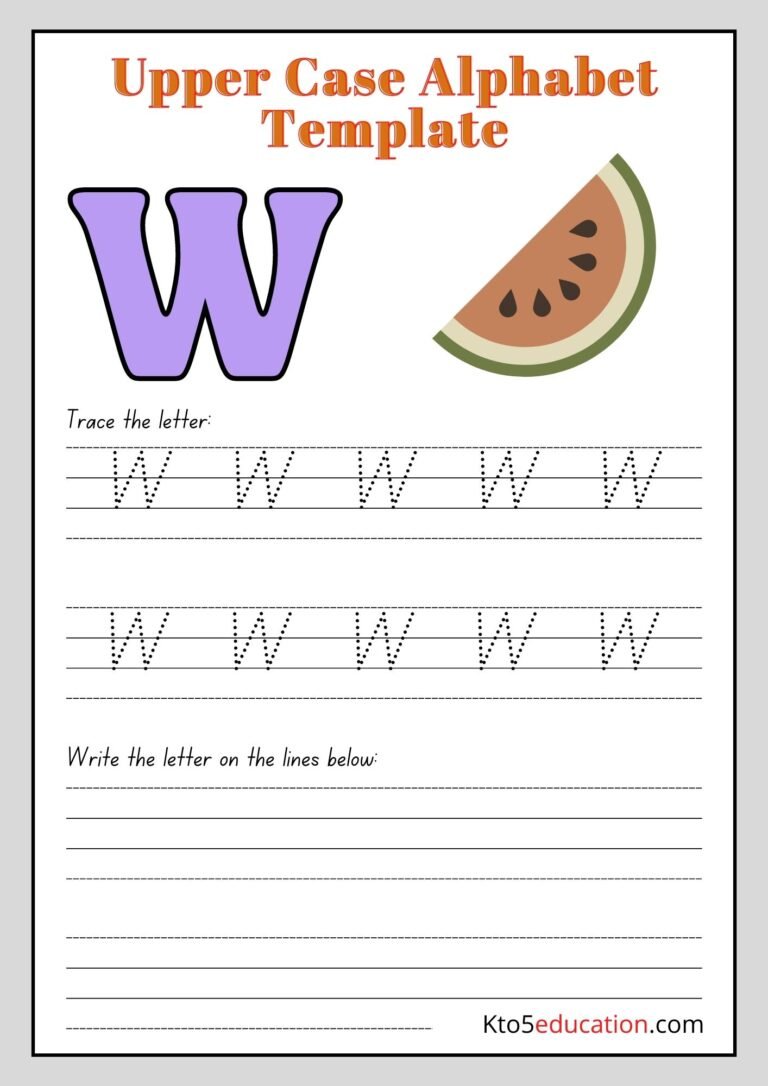 Printable Upper Case Alphabet Letter W