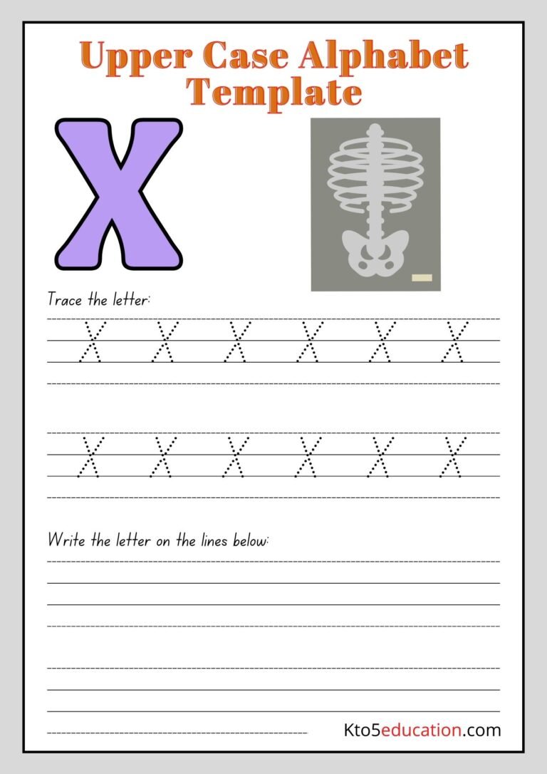 Free Printable Upper Case Alphabet Letter X worksheet