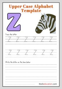 Free Printable Upper Case Alphabet Letter Z worksheet