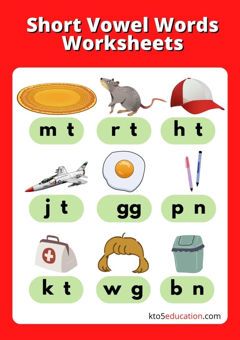 Free Short Vowel Word Worksheets