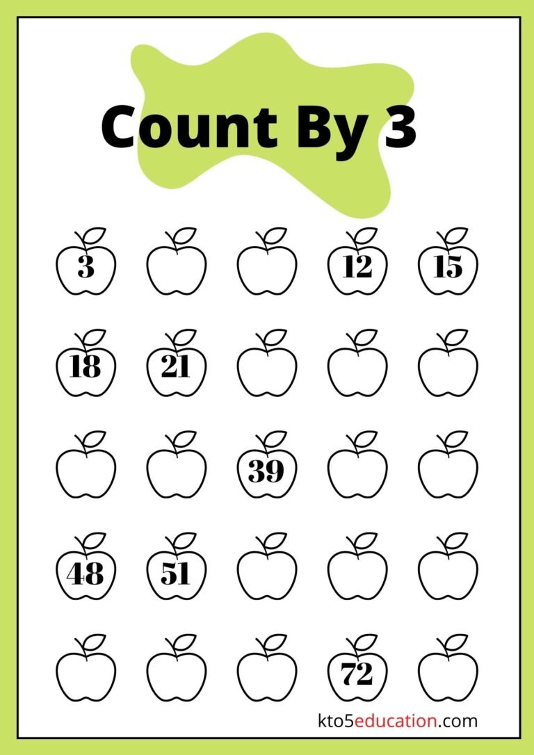 Free Skip Count By 3 Worksheet For 2nd Grade