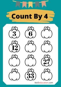 Skip Count By 4 Worksheet For Kindergarten