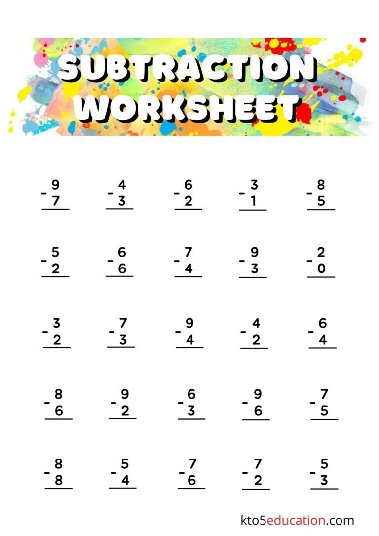 Subtraction Worksheets