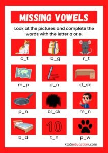 Write The Missing Vowel Worksheet