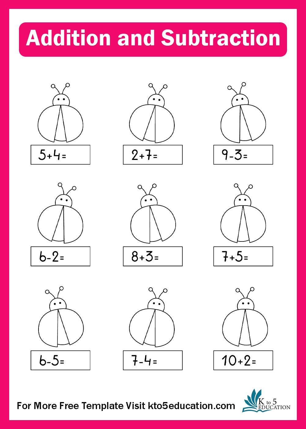 addition and subtraction Worksheet