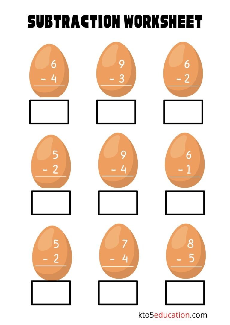 Free subtraction worksheet