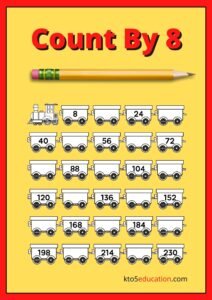 Count By 8 Worksheet For Kids