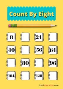 Count By Eight Worksheets For Kids