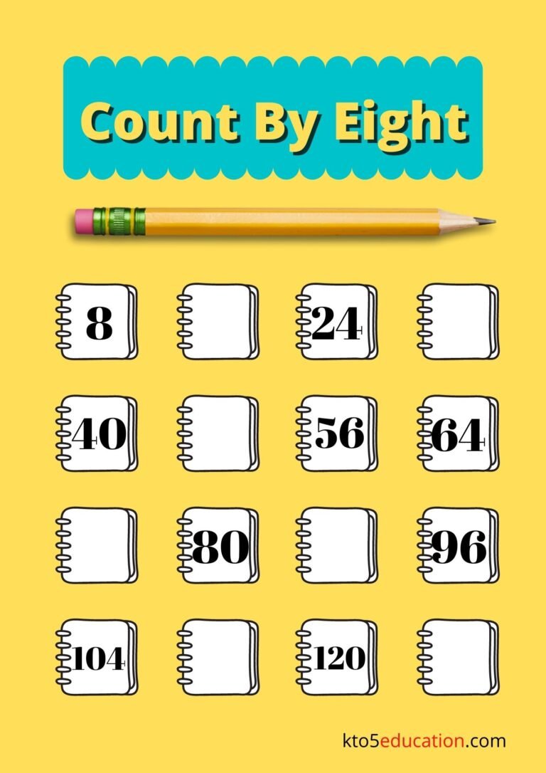 Free Count By Eight Worksheets For Kids