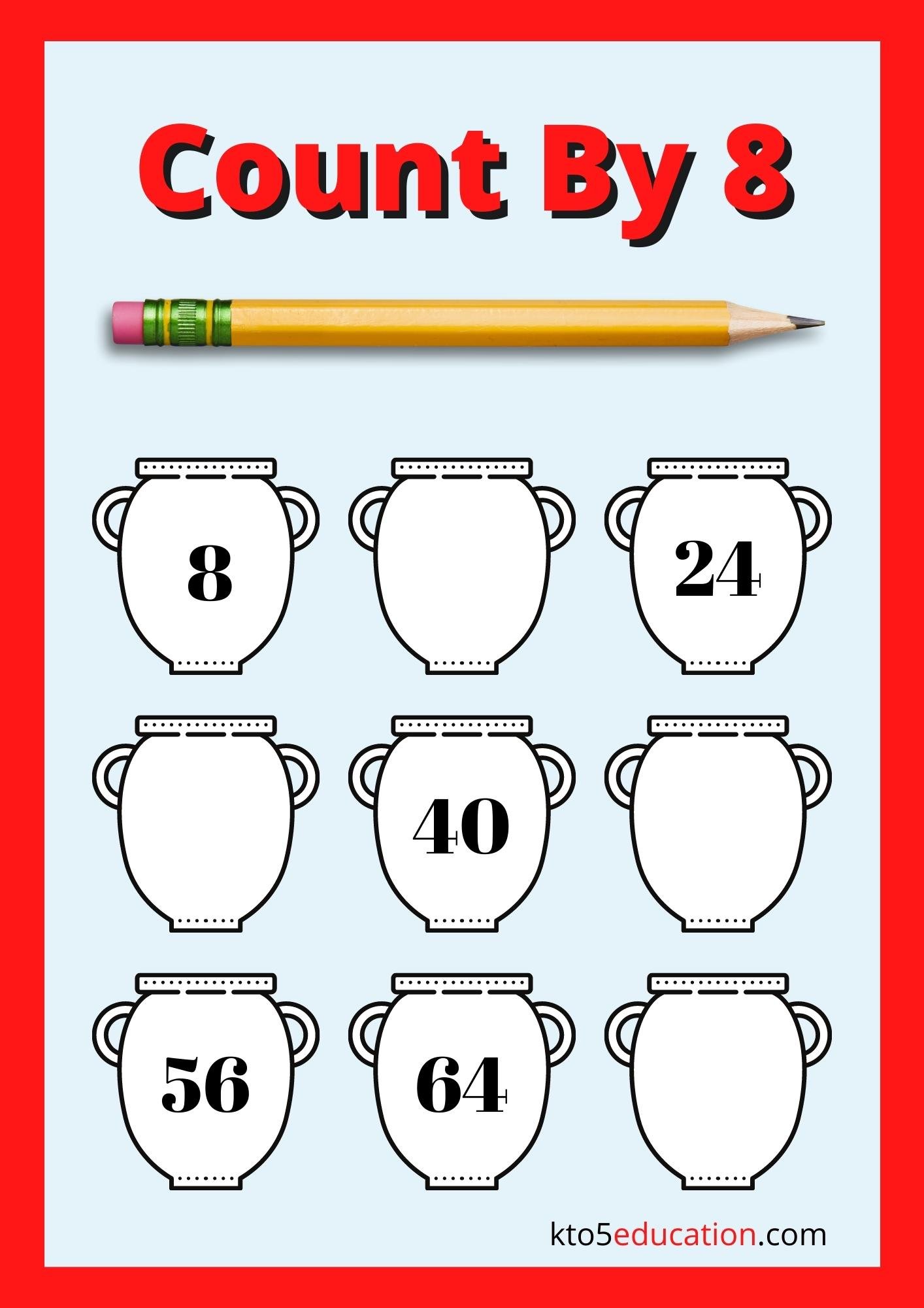 Count By Eight Worksheets For Third Grade