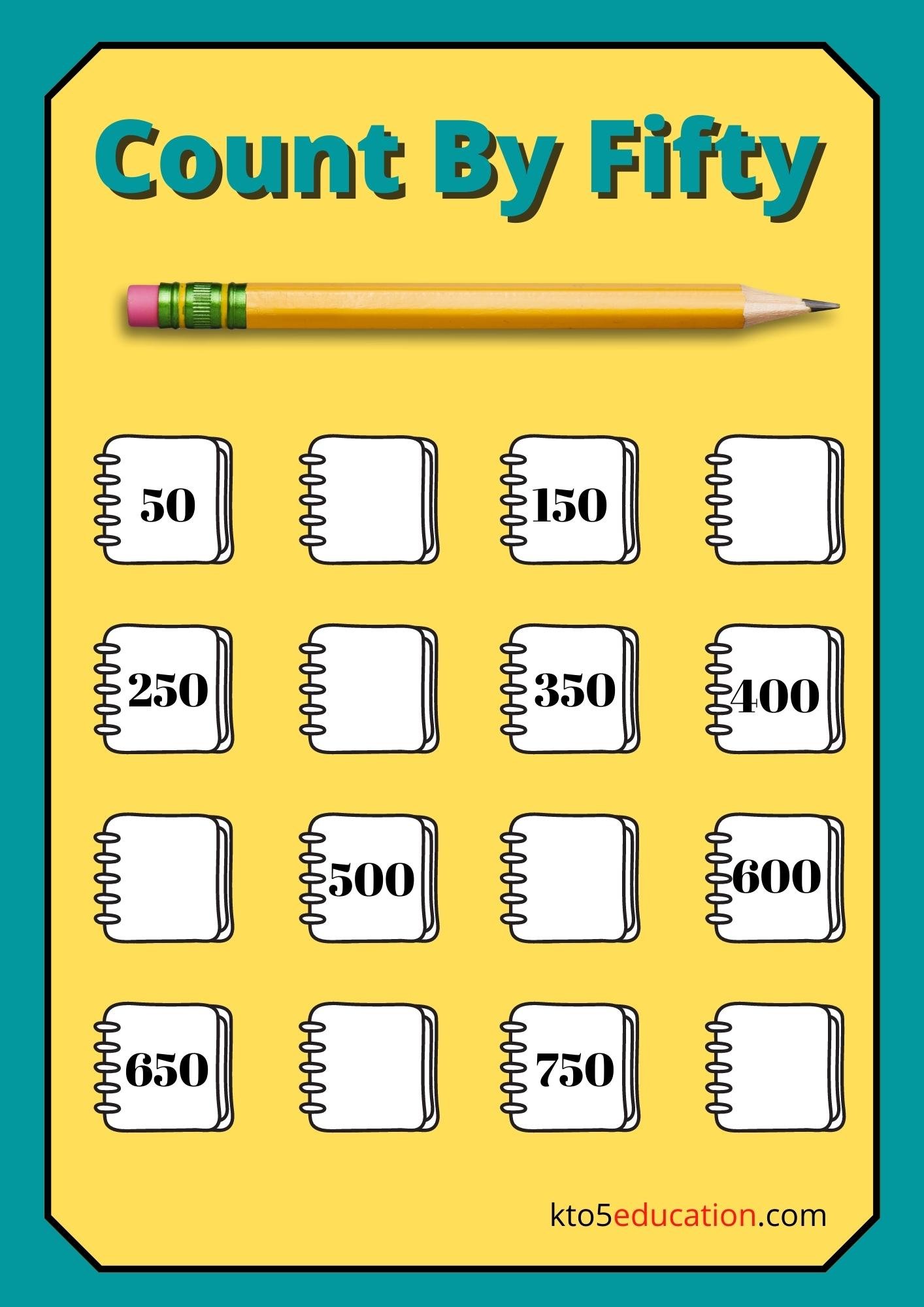 Count By Fifty Worksheets For Kids
