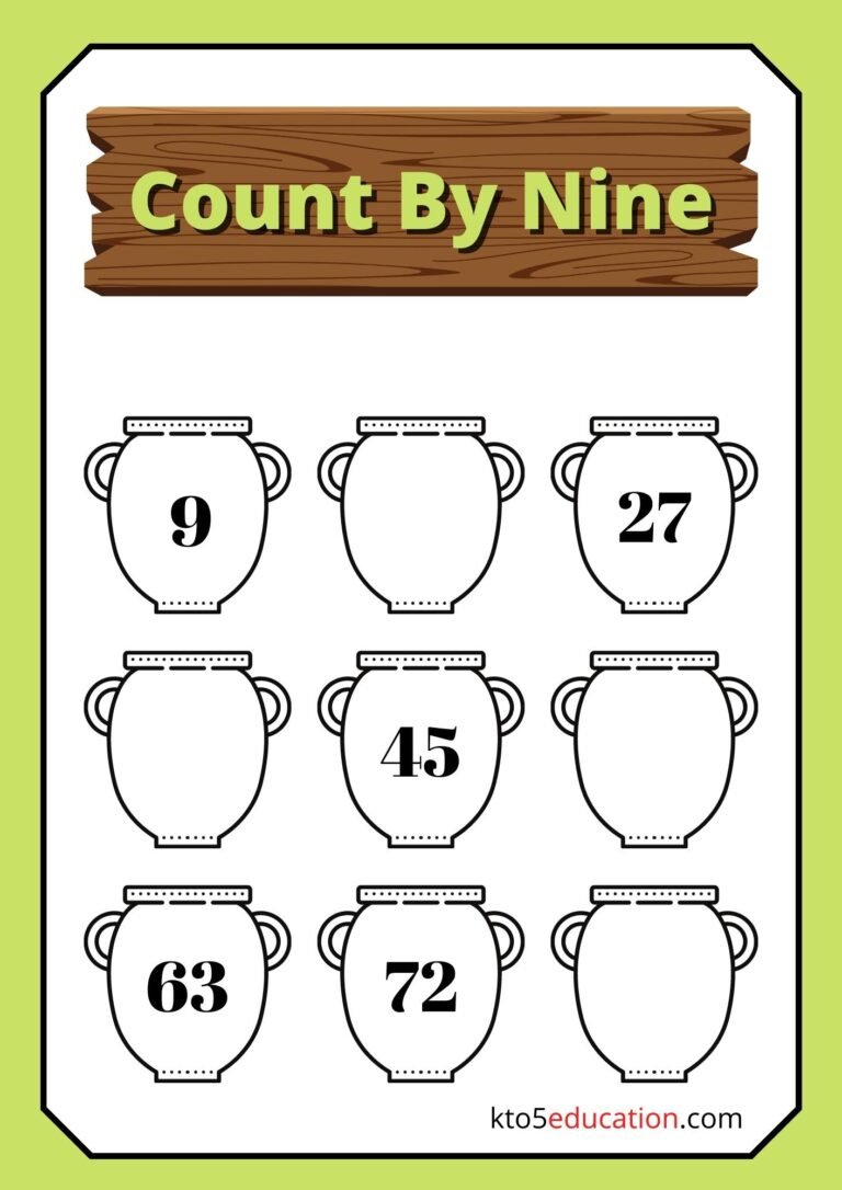 Free Count By Nine Worksheets For Third Grade