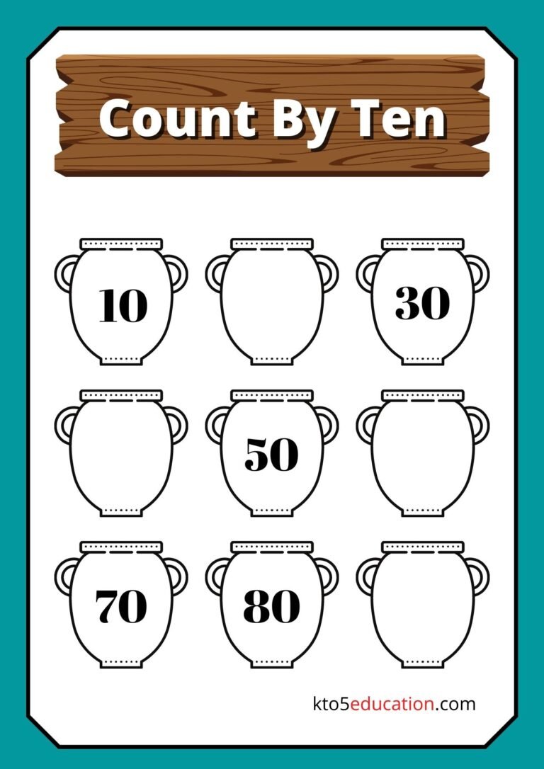 Free Count By Ten Worksheets For Third Grade