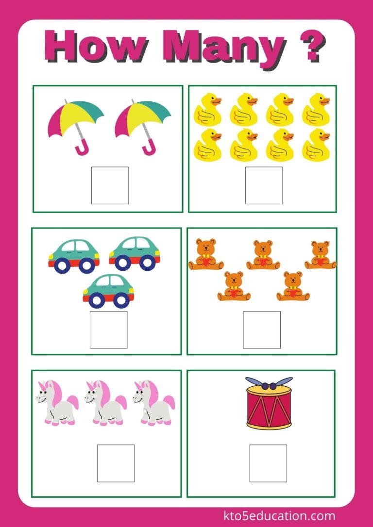 How Many Worksheet For Kindergarten | Free Pintables