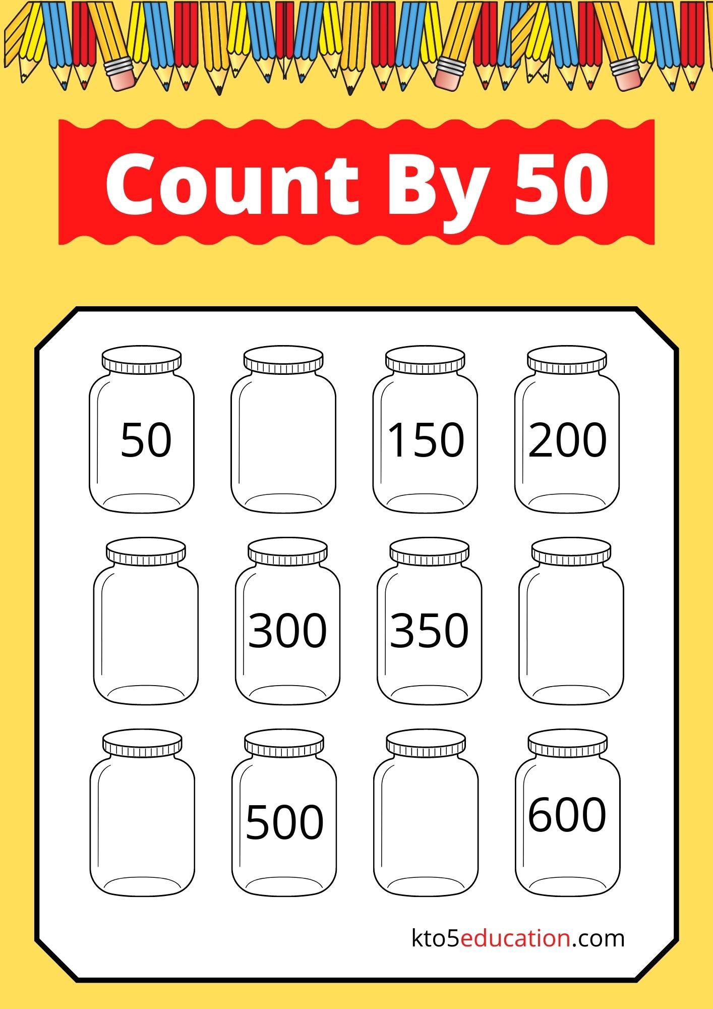 Skip Count By 50_s Worksheet