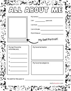 All About Me Printable Worksheets