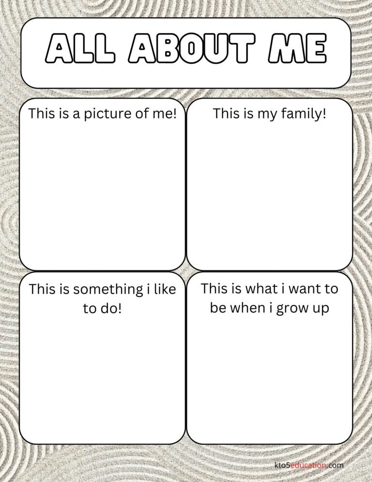 Free All About Me Worksheets