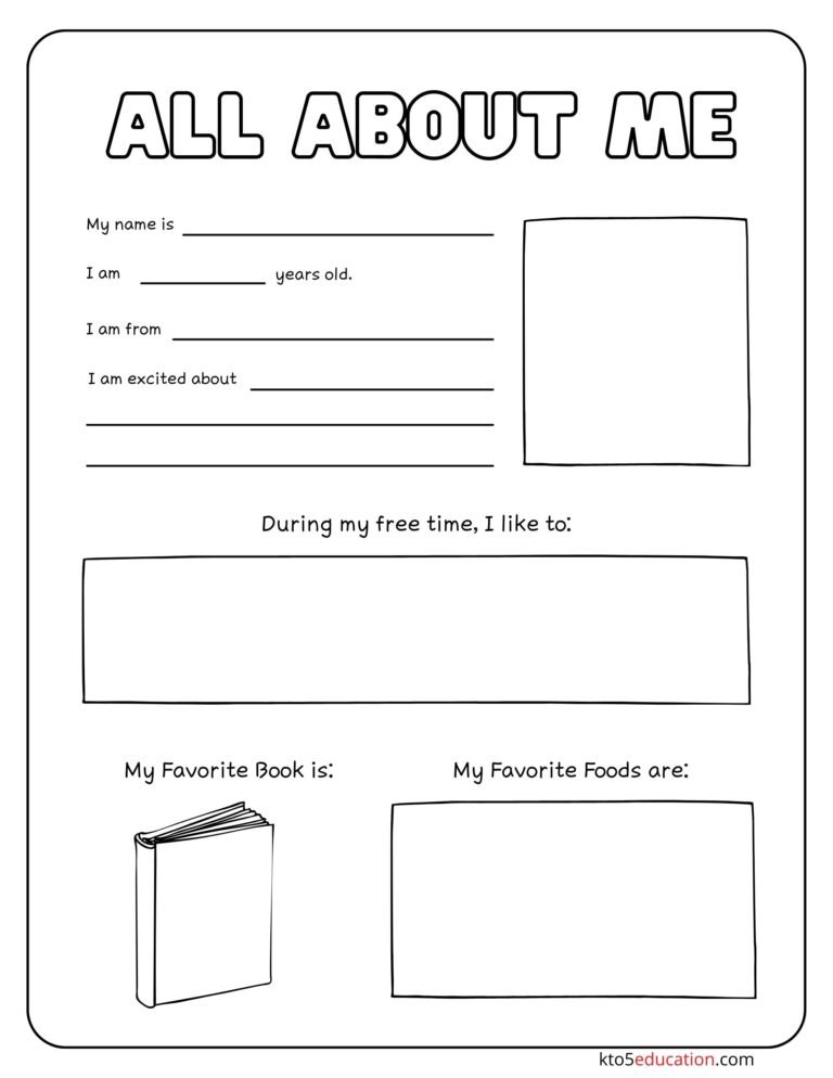 Free All About Me Worksheets Free