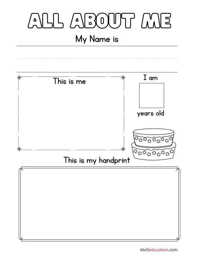 Free All About Me Worksheets Printable