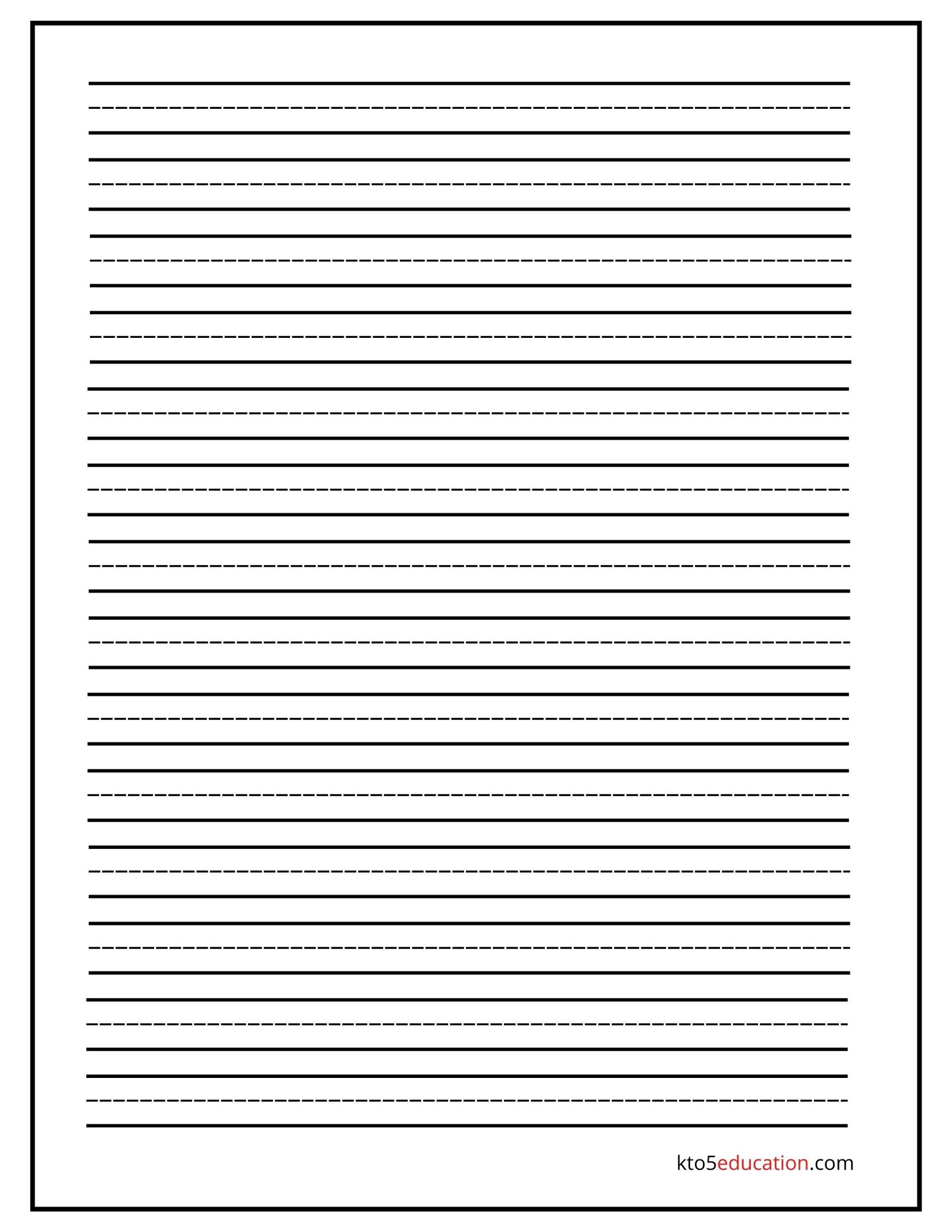 Blank Handwriting Paper Small For 1st Grade
