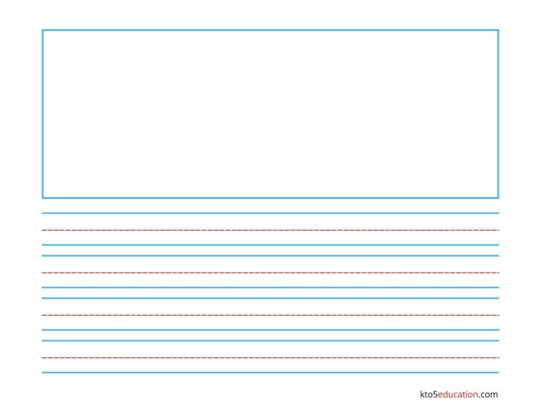 Free Blue And Red Handwriting Practice Paper worksheet