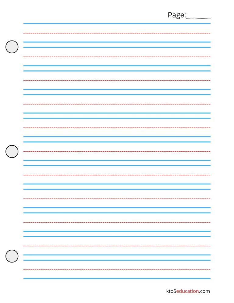 Free Blue And Red Lined Handwriting Cover Page worksheet