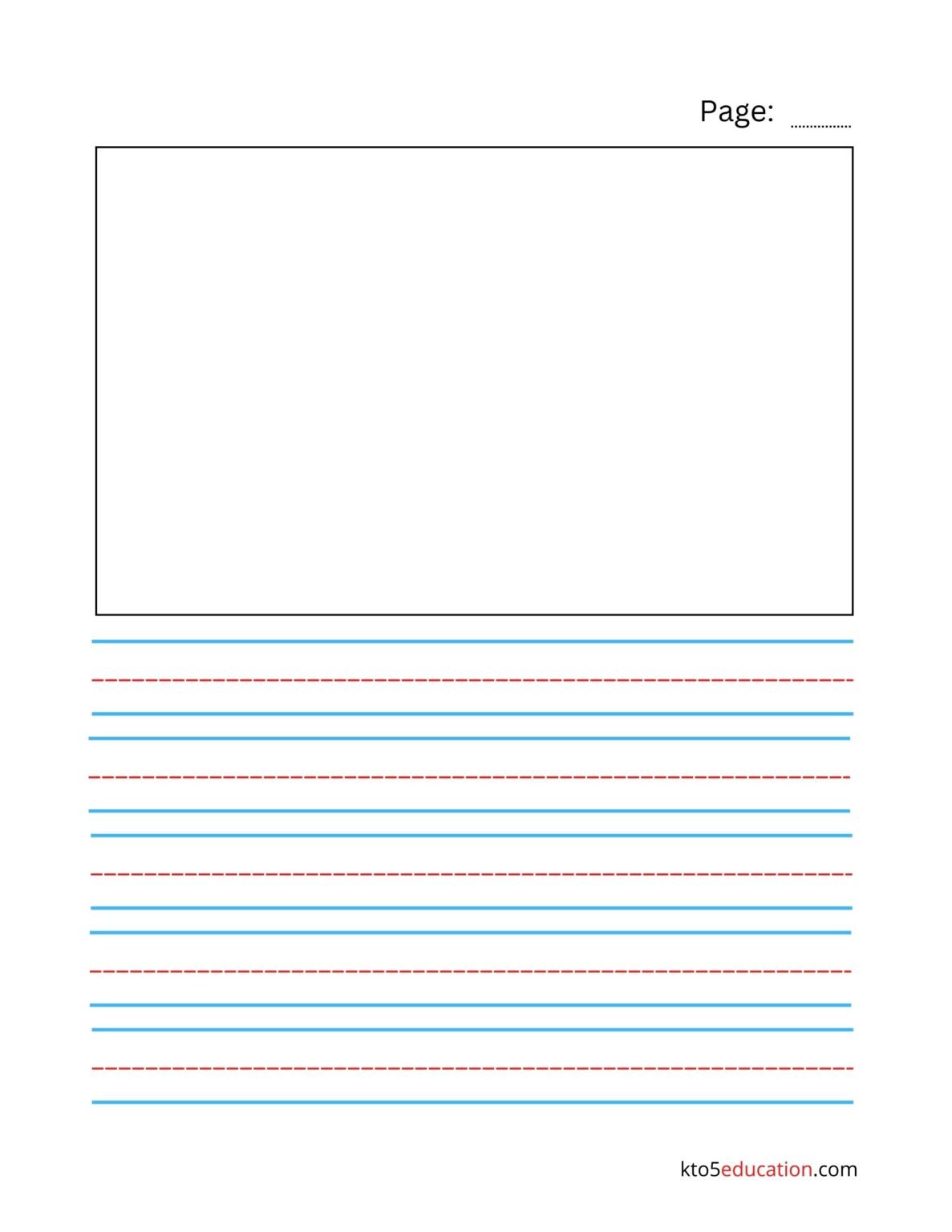 Free Blue And Red Lined Paper For Handwriting worksheet