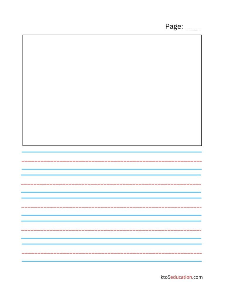 Free Blue And Red Lined Paper For Handwriting worksheet