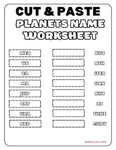 Complete The Planet Name Worksheet
