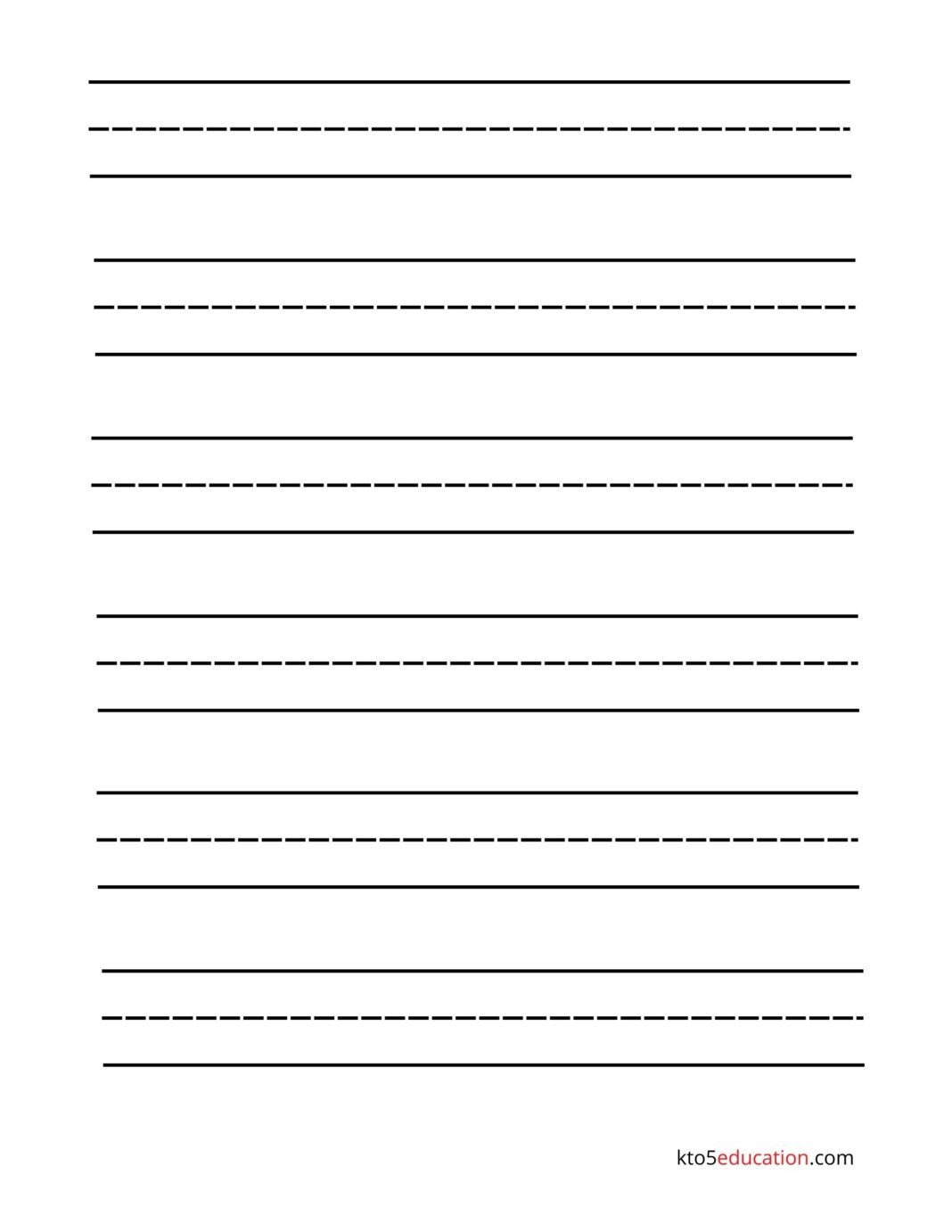 Free Cursive Handwriting Paper worksheet Kto5Education