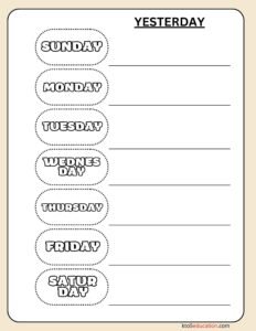 Days Of The Week For Kids Worksheet