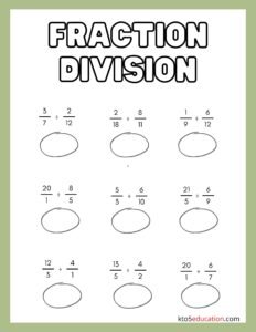 Division And Fractions Worksheets