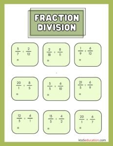 Division Of Fractions Worksheets 6th Grade