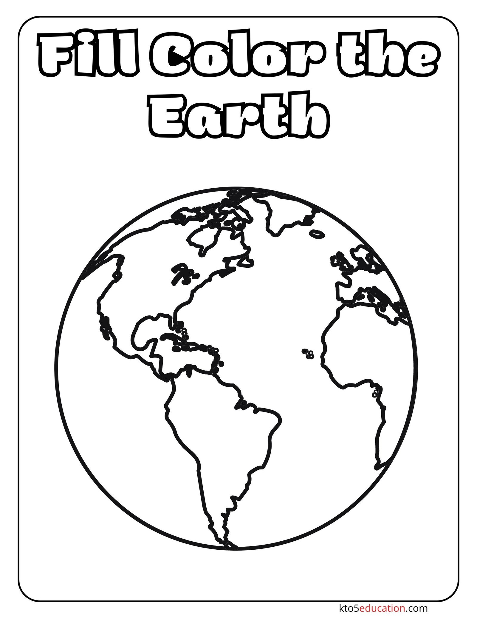 Fill Color The Earth Worksheet