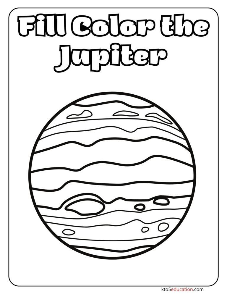 Free Fill Color The Jupiter Worksheet