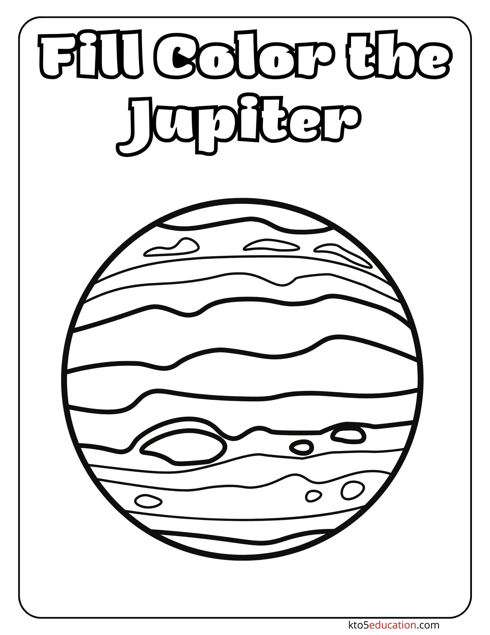 Fill Color The Jupiter Worksheet