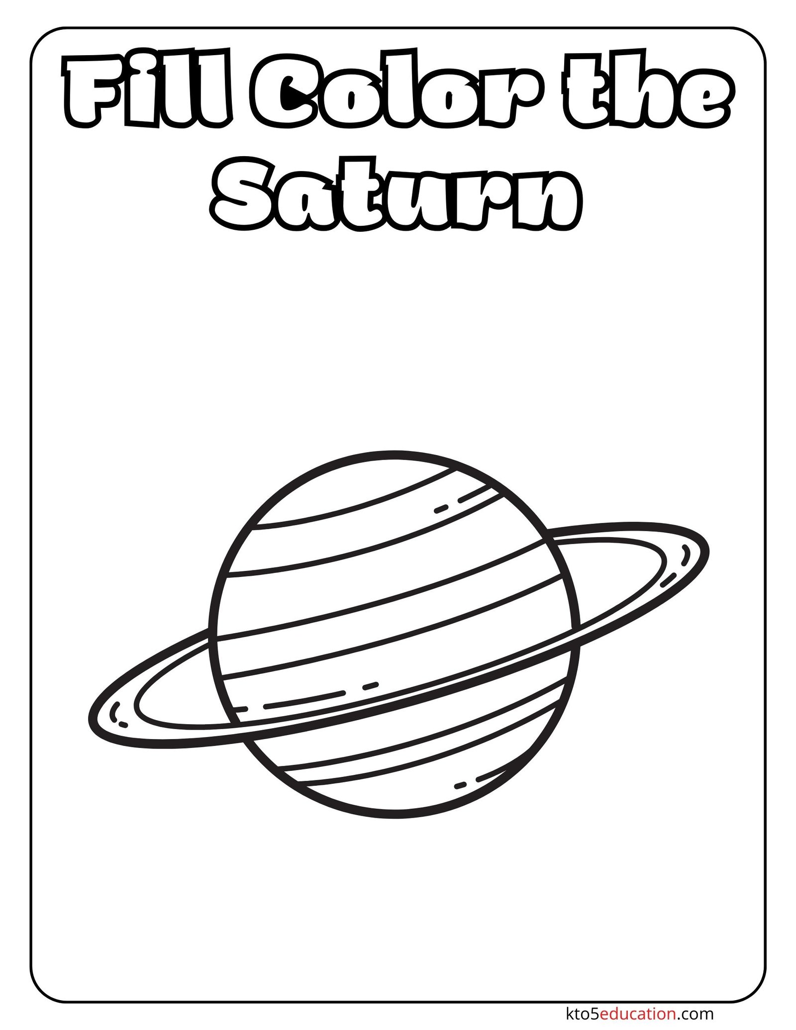 Fill Color The Saturn Worksheet