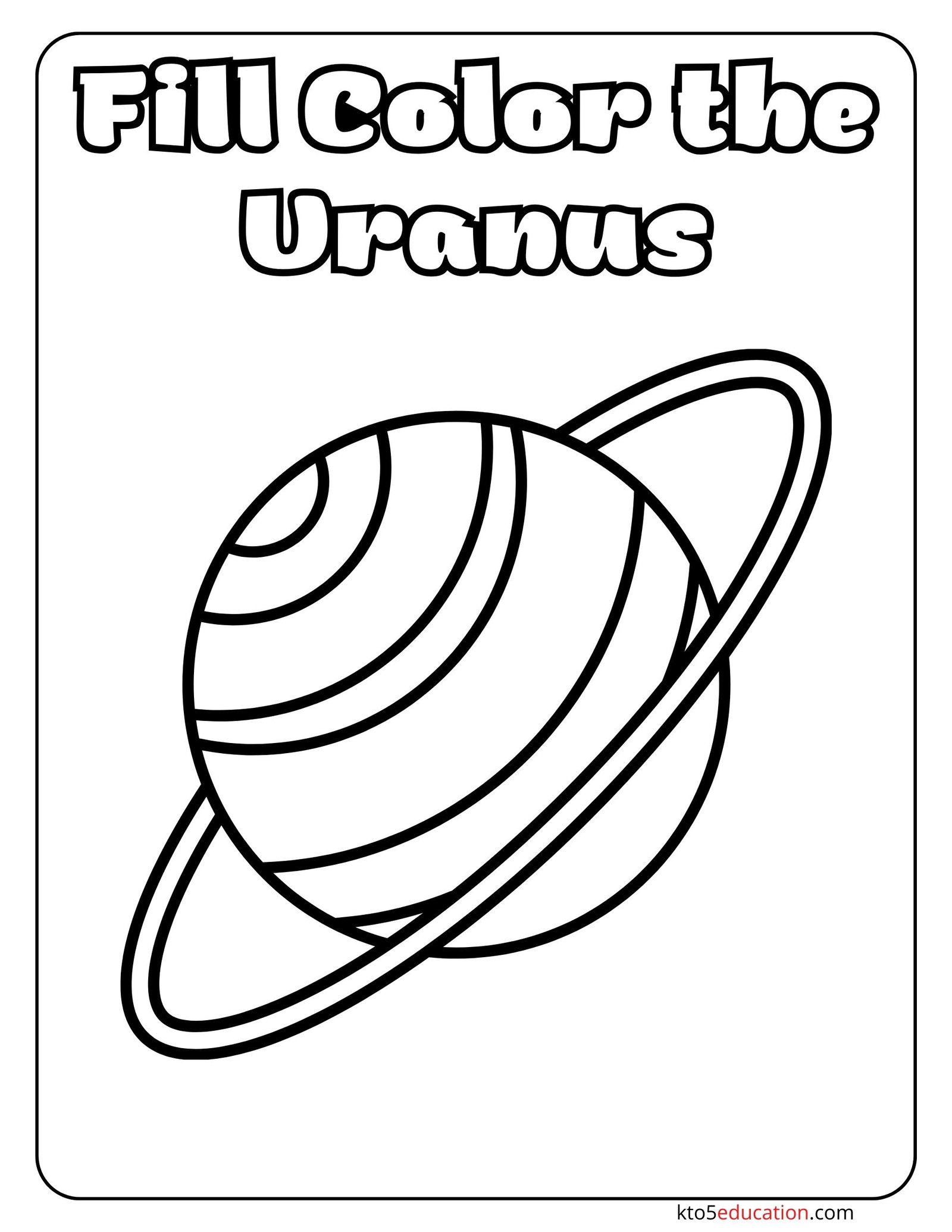Fill Color The Uranus Worksheet