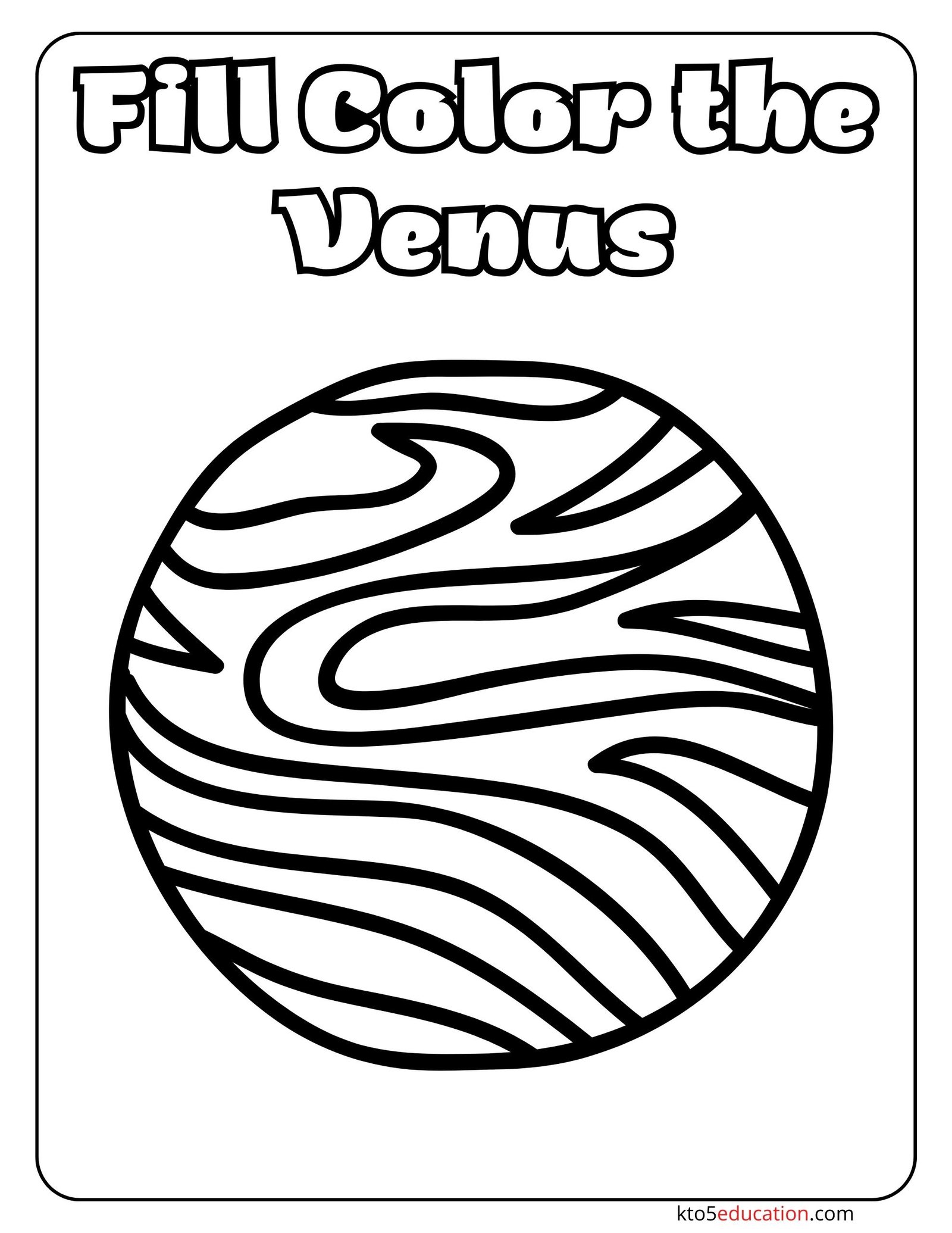 Fill Color The Venus Worksheet
