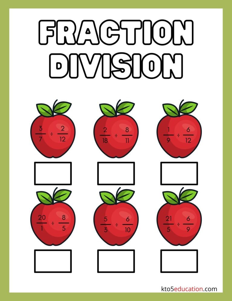 Fractions And Division Worksheets