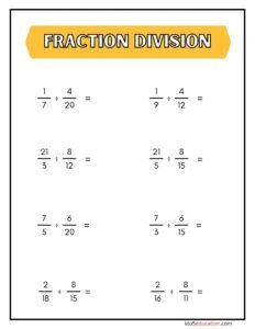 Fractions As Division Worksheet