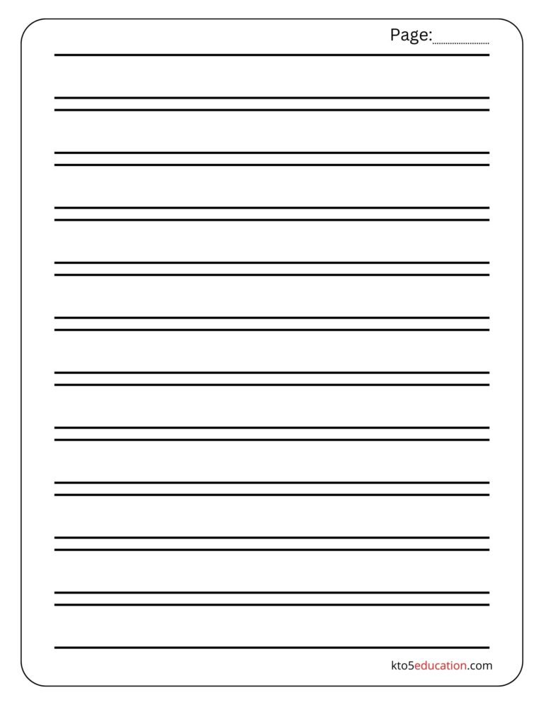 Free HWT Blank Writing Paper worksheet