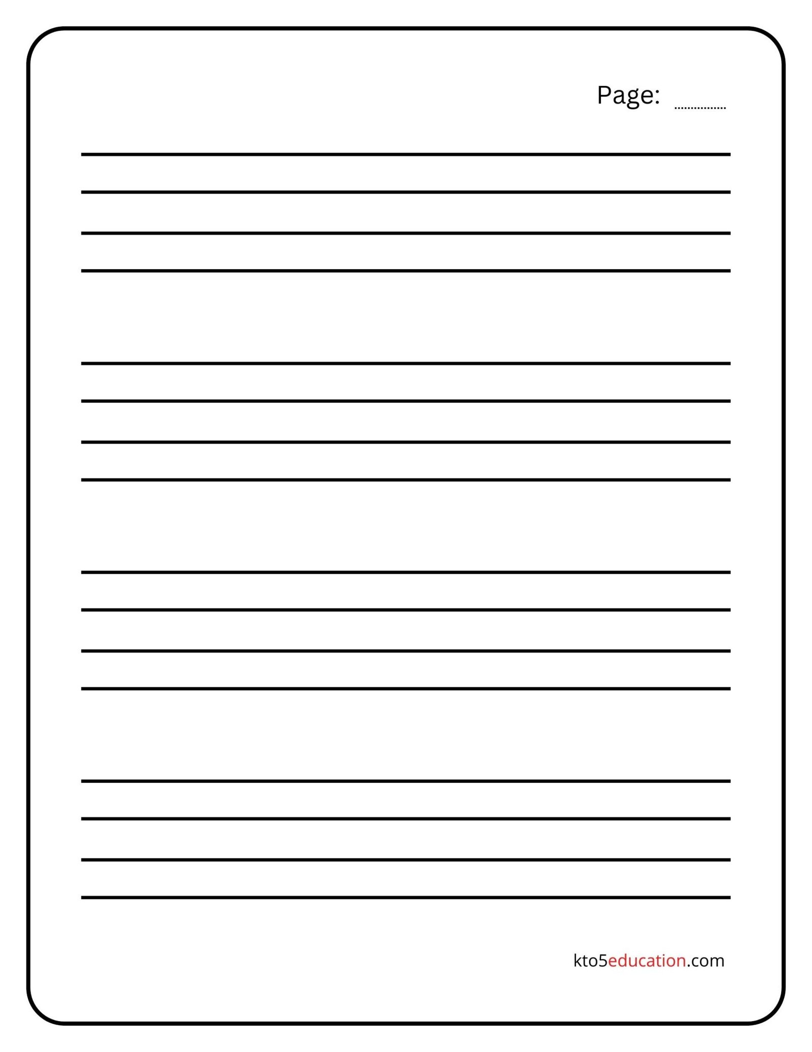 Free Hwt Blank Writing Paper Large Worksheet 1184