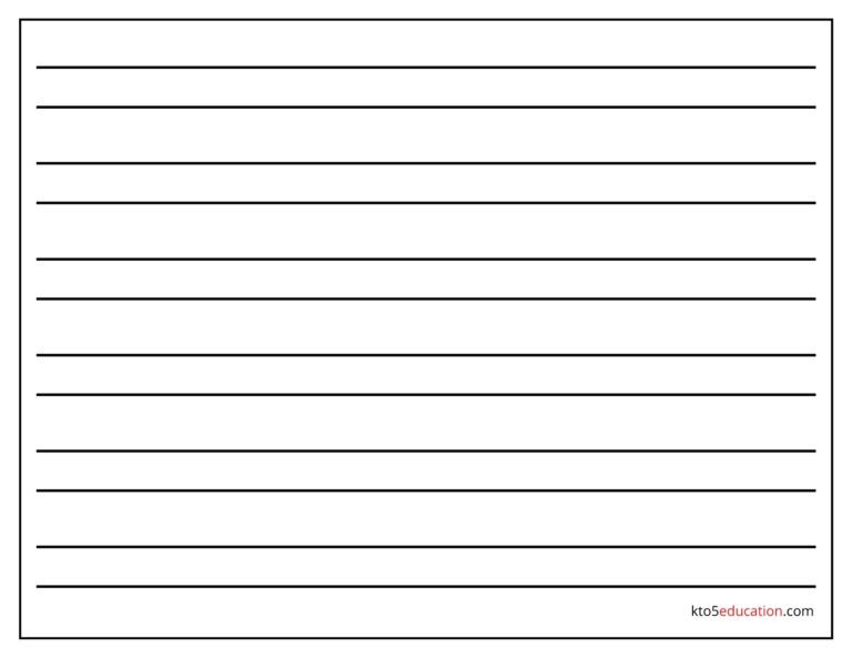 Free HWT Horizontal Lined Paper worksheet