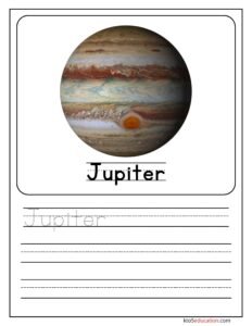 Jupiter Planet Name Practice in French Language Worksheet