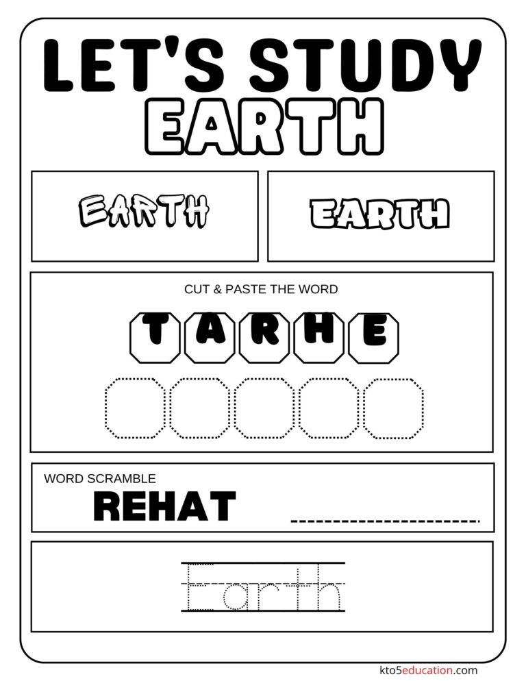 Free Let’s Study Earth Worksheet