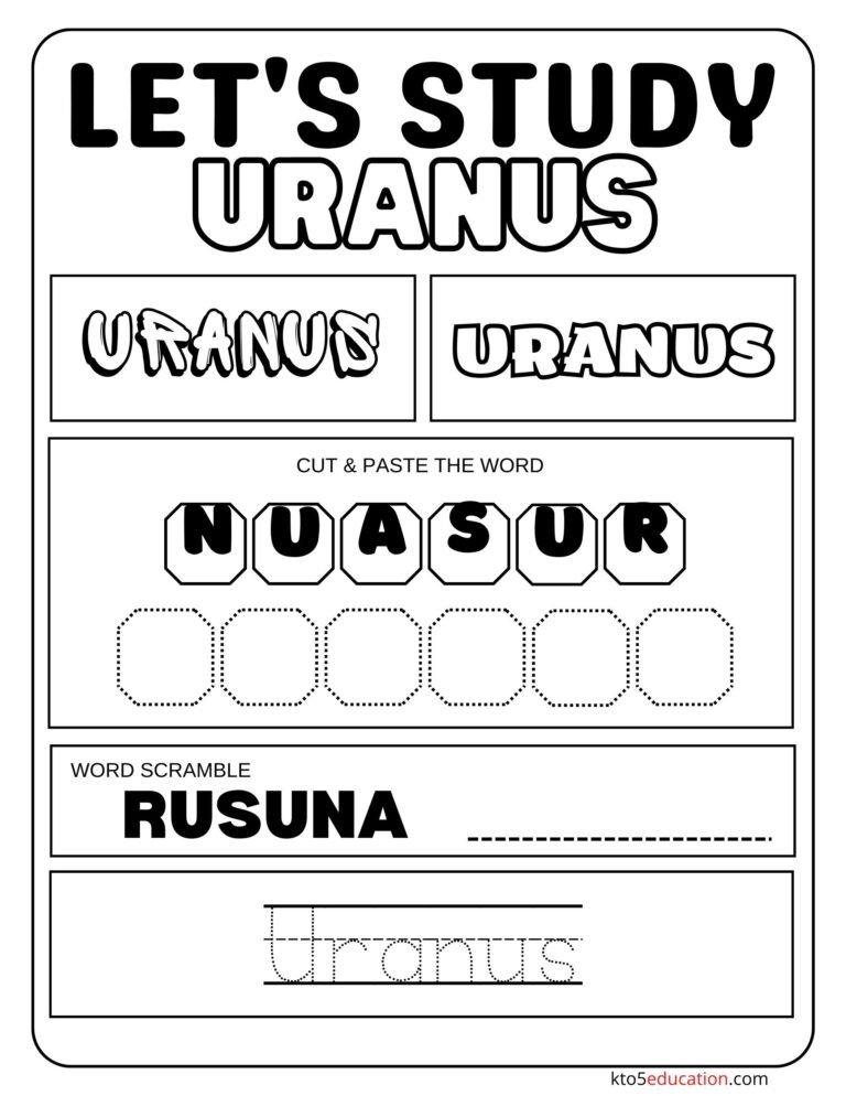 Free Let’s Study Uranus Worksheet