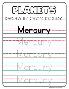 Mercury Handwriting Worksheets