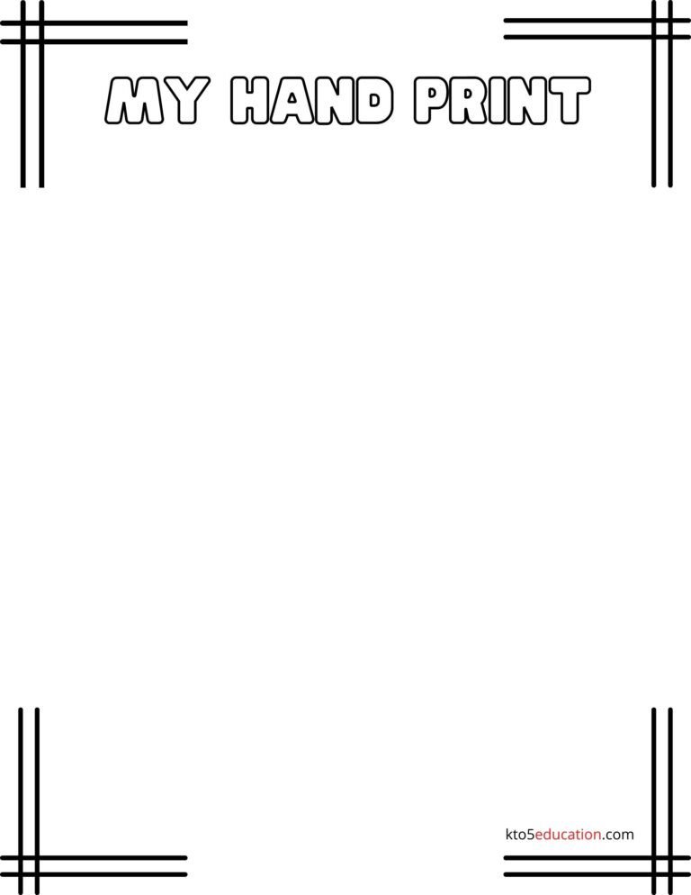 Free My Hand Print Worksheet