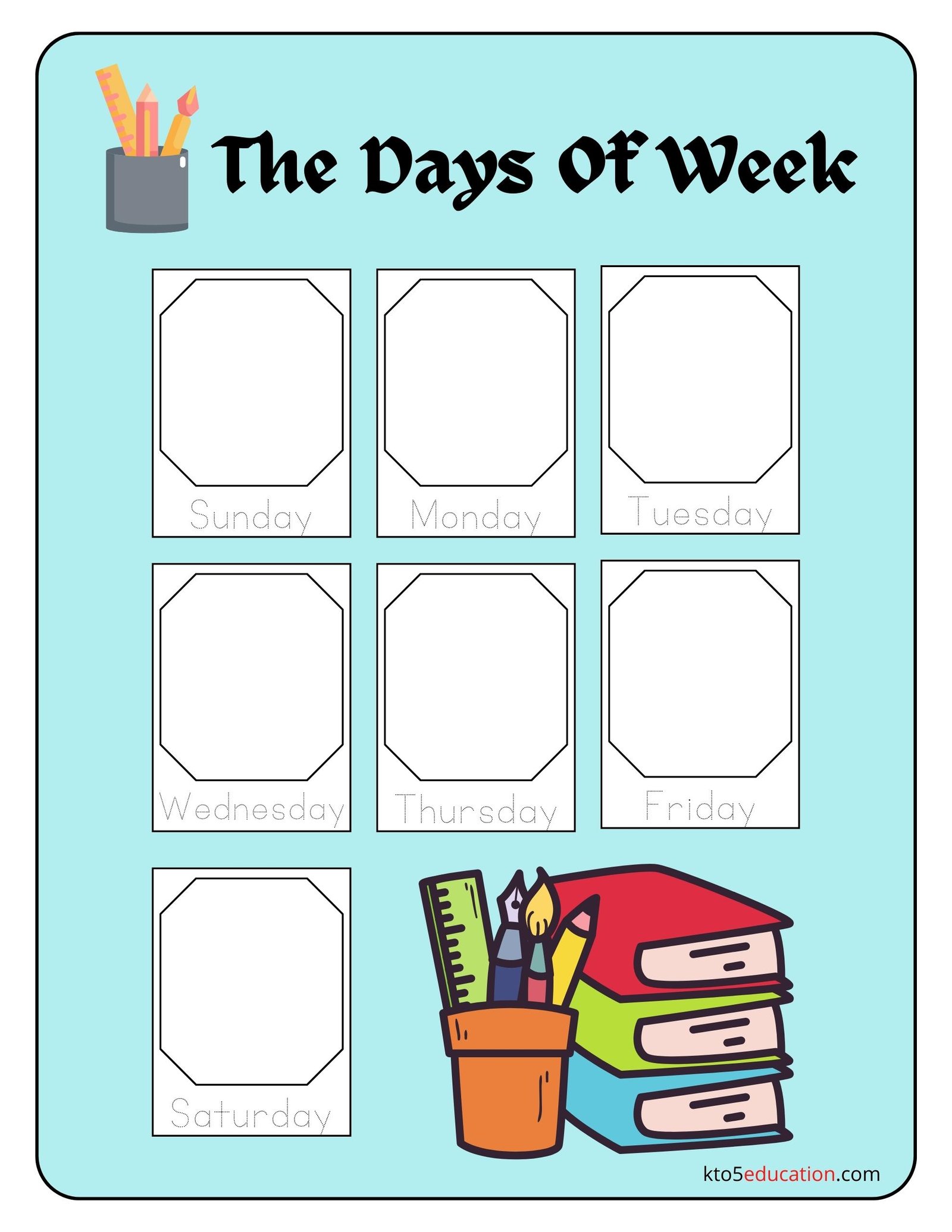 My Mini Book The Days Of Week Worksheet